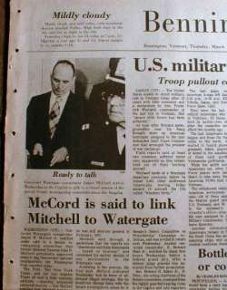 1973 newspapers WATERGATE SCANDAL BEGINS President Nixon associates 