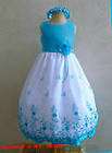  TURQUOISE CHILDREN PAGEANT PARTY FLOWER GIRL DRESS 1 2 4 6 8 10 12