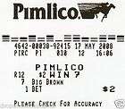 BIG BROWN 2008 PREAKNESS PIMLICO $2 WIN TICKET WINNER