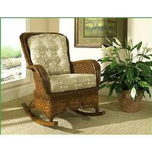  Moroccan Rocker Arm Chair in Rattan with Wooden Legs and 