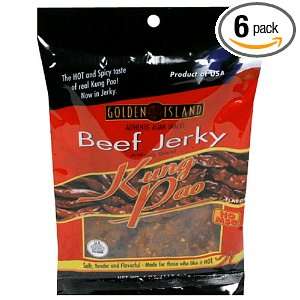 Golden Island Kung Pao Beef Jerky, 4 Ounce Unit (Pack of 6)  