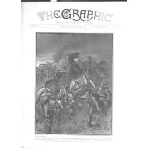   Wild Stampede S African Hail Storm Antique Print 1902