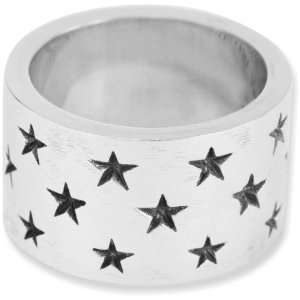  King Baby Wide Band With Stars Sterling Silver Ring, Size 