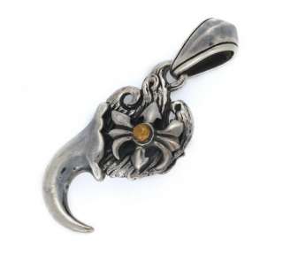 Wild Animal Fang Tooth Hook 925 Sterling Silver Pendant  