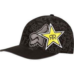 Fox Racing Rockstar Wild Flexfit Hat Black Cap 58954 In Stock New 
