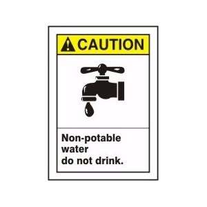  CAUTION NON POTABLE WATER DO NOT DRINK (W/GRAPHIC) Sign 