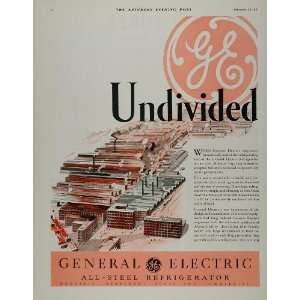  1931 Ad GE General Electric Refrigerator Factory Plant 