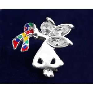  Autism Ribbon Angel By My Side Pin (Retail) Everything 