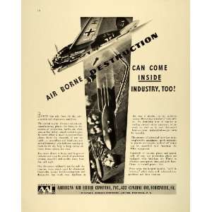   Air Filters WWII War Production Plants Aircraft   Original Print Ad