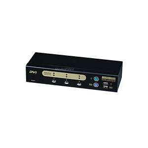  Brand New 3 Port DVI Audio USB & PS2 Combo KVM Switch with 