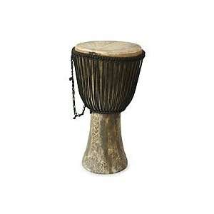  NOVICA Wood djembe drum, Child of Akan King