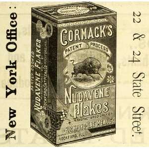  1889 Ad Cormack Nudavene Flakes Rockford Oatmeal Food 