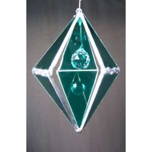    Crystal Ball Glass Prism   Green Stained Glass 