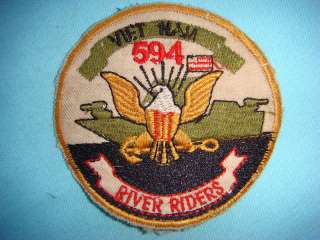 VIETNAM WAR PATCH, US NAVY PBR 594 RIVER RIDERS  