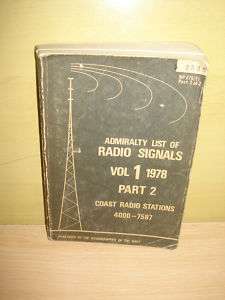 Admiralty List Of Radio Signals   COAST RADIO STATIONS  