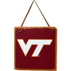  NCAA Virginia Tech Hokies Maroon Square Slate Hanging Sign 
