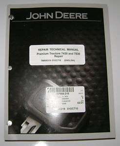John Deere 7430 7530 Tractor Technical Repair Manual jd  