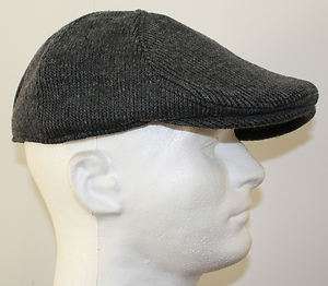 MEN GRAY CLASSIC WOOL KNIT   NEWSBOY GOLF HAT CAP LARGE   L / XL   G2 