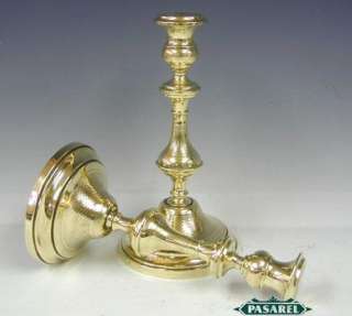 Pair Of Polish Brass Shabbat Candlesticks C1900 Judaica  