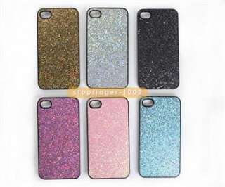 New SLIM FIT Purple Bling Bling Glitter Hard Case Cover For iPhone 4 