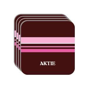 Personal Name Gift   AKTIE Set of 4 Mini Mousepad Coasters (pink 