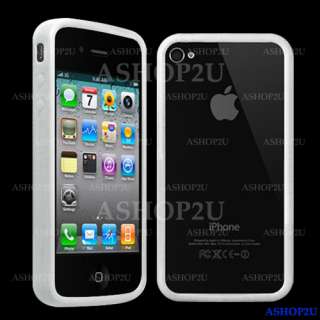 White TPU Bumper Frame Case Skin Cover for iPhone 4 4G  
