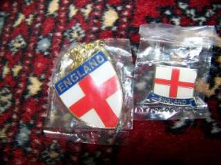 Key FOB & Lapel Pin St George Cross England Flag NEW  