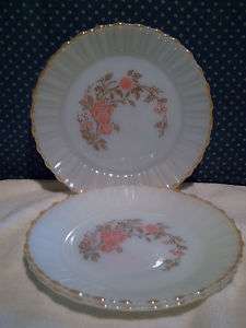 Termocrisa Floral White Glass Dinner Plates Mexico  