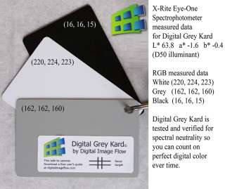 Digital Grey Kard Premium White Balance Gray Card 18%  