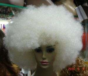 white big Afro hair wig + weaving cap  