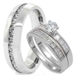   Engagement Wedding Bridal Ring Set (Size Mens 7 Womens 7) Jewelry