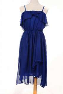  Blue Elegant Halter Chiffon Skirt Beach Long Maxi Dress #8533  