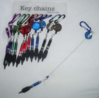 Wholesale Lot 96 Retractable Pens Belt Clip & Key Chain  