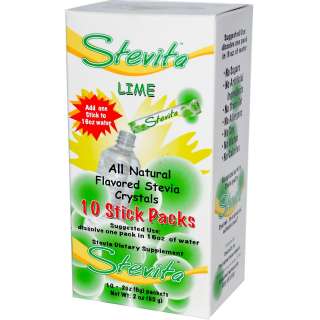 Stevita, Stevia Crystals, Lime, 10 Packets, .2 oz (6 g) Each, Stock 
