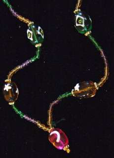Mardi Gras Beads Glass Ornate Hand Strung New Orleans  