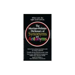 Merriam Webster Dictionary of Synonyms & Antonyms (Paperback, 1994 