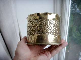 Old Antique WWI Trench Art Brass Shell Case Vase Lens France 1913 