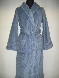 NWT CAROLE HOCHMAN Womens Sz XL Wavy Plush Fleece Wrap Robe BLUE 