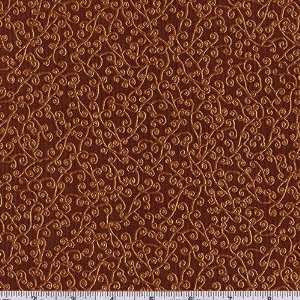   Midas Touch Gold Swirl Brown Fabric By The Yard Arts, Crafts & Sewing