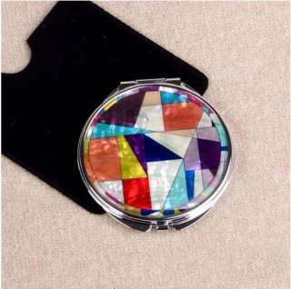 Mother of Pearl Make up Compact Mirror   Patchworked (Small Size 