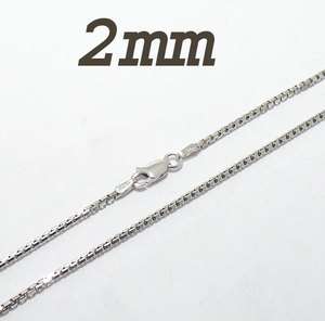   Italian Anti Tarnish Solid Box Chain Necklace REAL 925 Sterling Silver