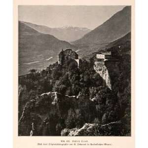 1899 Print Castle Schloss Tirol Meran Italy Museum Culture History 