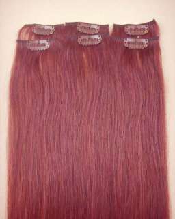 More color 20HUMAN HAIR CLIP IN EXTENSIONS,24 COLORED  