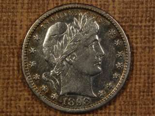 1898 S Tougher date Barber quarter, very lustrous and strong xf+ 