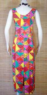 Vintage 80s JAMS WORLD Patchwork Fabric Shift Dress, S  
