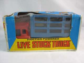 VINTAGE FRICTION LIVE STOCK TIN TOY TRUCK YONE JAPAN  