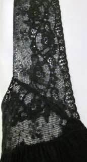 1920s   1930s Dainty Maid Bias Cut Black Slip Negligee Dress 