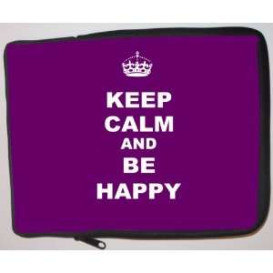 Keep Calm Be Happy   Purple Laptop Sleeve   Note Book sleeve   Apple 