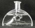 Decor Candle Oil Lamp Half Oval Clear Glass w. Pewter Hummingbird 