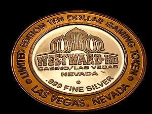 The Westward Ho Las Vegas Nevada Gaming Token Ten Dollars .999 Silver 